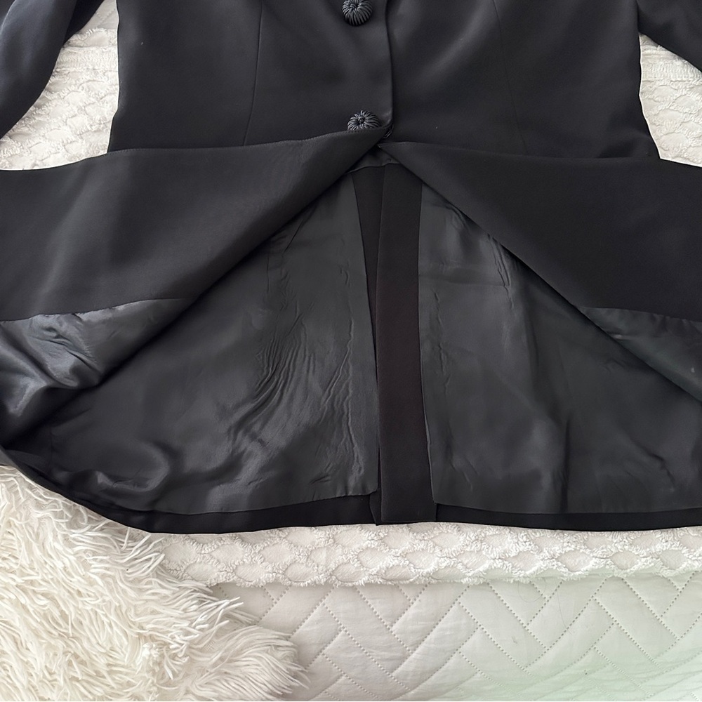 Anage Evenings Black Longline Blazer Jacket Formal Evening Coat Size 12 - Picture 12 of 16